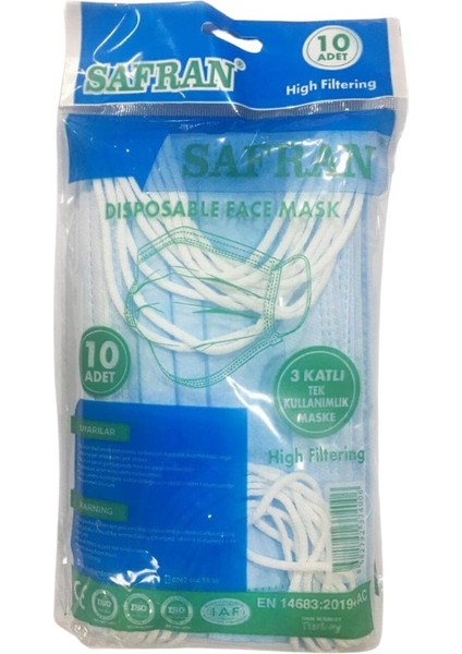 Cerrahi Maske Mavi Meltblown 10 AdeT