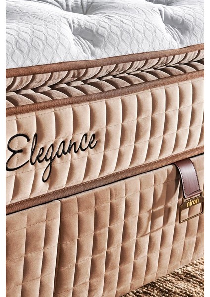 Elegance Lüks Yatak 120 x 200 cm Tek Kişilik Paket Yaylı Pedli Yumuşak Yatak Tavşan Tüyü Dokusu