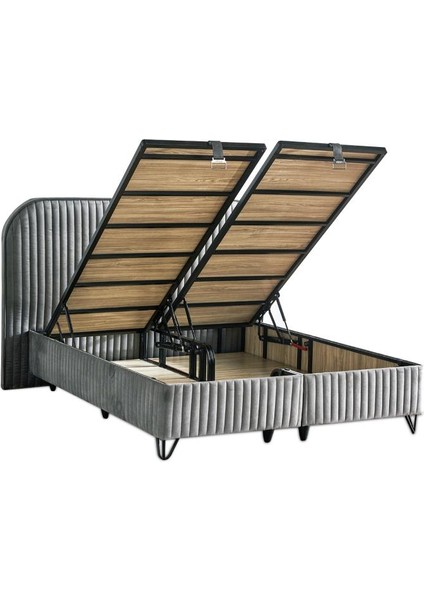 Line Visco Lüks Baza ve Başlık Seti 100X200 cm Tek Kişilik Baza ve Başlık Takımı Koyu Gri Babyface fiyatları