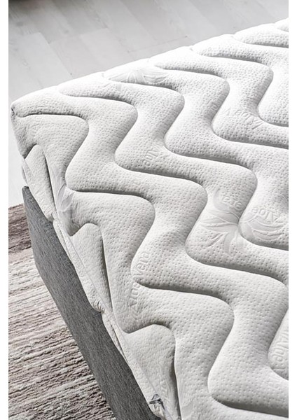 Niron Slim Pocket Yatak Seti 90X190 Tek Kişilik Paket Yaylı Yatak, Gri Metal Baza ve Başlık Takımı