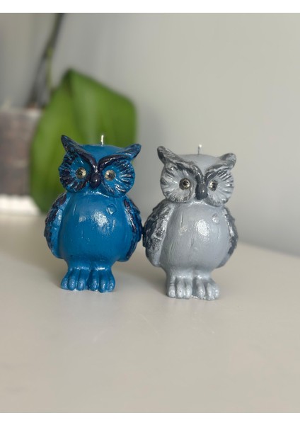 Baykuş Model Gri Renkli Dekoratif Mum indirimleri