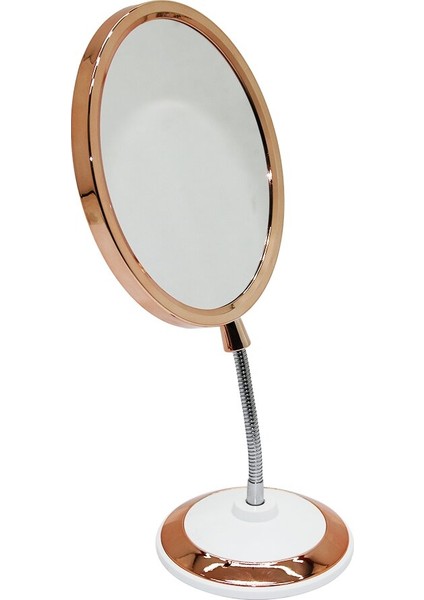 Makyaj Ayna Oval Spiralli Esnek Gövdeli Çift Taraflı Büyüteçli Ayna 14.5X17.5X31CM (4767) - Lisinya