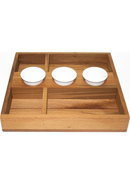 Combo Ahşap Bölmeli Sunum Kasası (30X29 Cm)