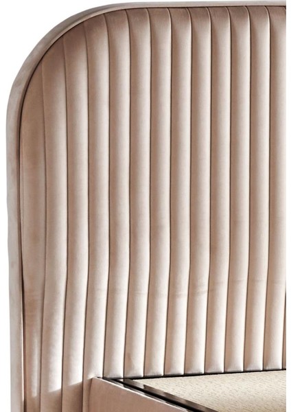 Line Visco Lüks Yatak Baza ve Başlık Seti 140x190 cm Çift Kişilik Yatak, Baza ve Başlık Takımı Krem