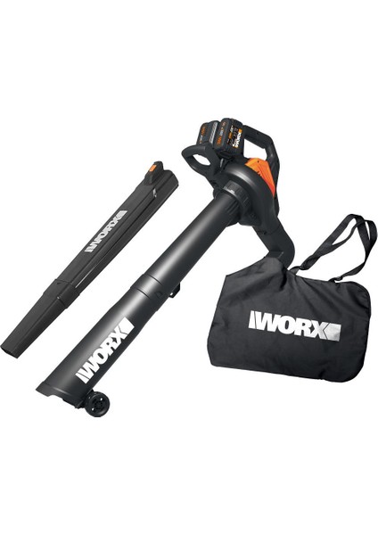 WG583E 40VOLT 4.0AH. Li-Ion Kömürsüz Profesyonel Yaprak Toplama ve Üfleme