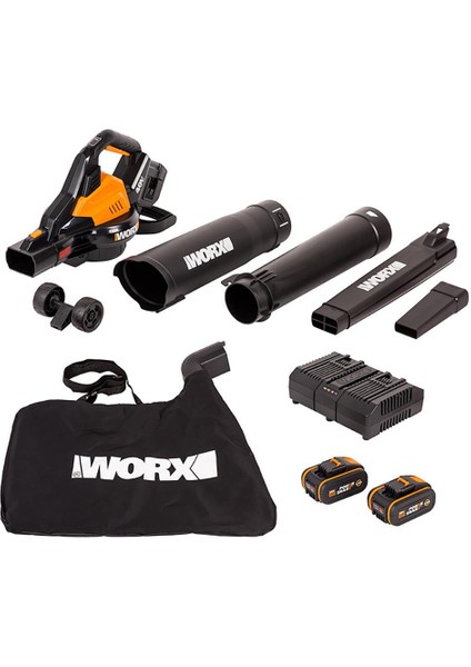 WG583E 40VOLT 4.0AH. Li-Ion Kömürsüz Profesyonel Yaprak Toplama ve Üfleme fiyatları