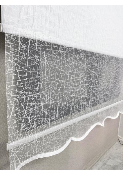 Blackout Işık Geçirmez Çift Mekanizmalı Tül Stor Perde Beyaz TS1084BL