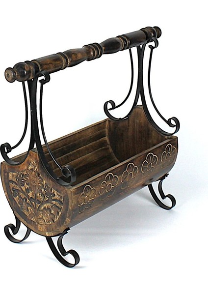 Eskitme Ahşap Ferforje Gazetelik 35 x 21 x 42 cm . K02 fiyatları