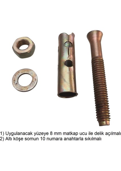 Çelik Dübel Gömlekli M6X45