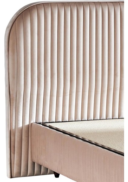 Line Visco Lüks Baza ve Başlık Seti 140X190 cm Çift Kişilik Baza ve Başlık Takımı Krem Babyface