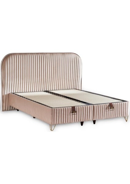 Line Visco Lüks Baza ve Başlık Seti 120X200 cm Tek Kişilik Baza ve Başlık Takımı Krem Babyface