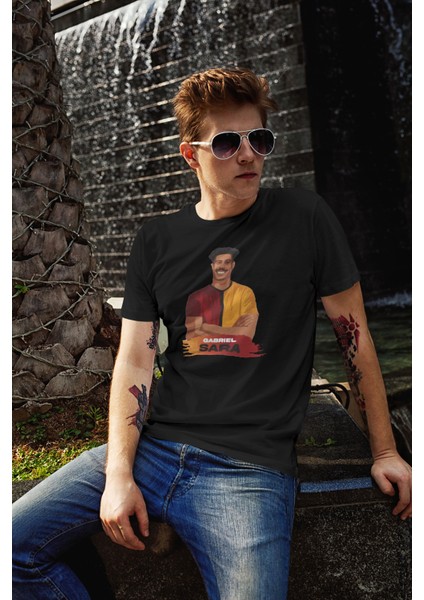 Gabriel Sara Futbol Fotoğraf Forma Baskılı Unisex Tişört Regular Fit T-Shirt