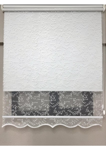 Blackout Işık Geçirmez Çift Mekanizmalı Tül Stor Perde Beyaz TS4003BL fiyatları