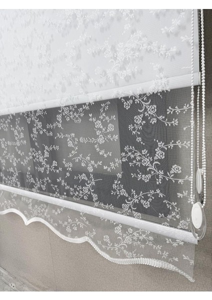 Blackout Işık Geçirmez Çift Mekanizmalı Tül Stor Perde Beyaz TS4003BL fırsatları