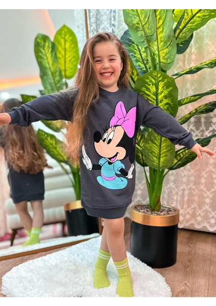 Minnie Baskılı Kız Çocuk Sweat Tunik Elbise fiyatları