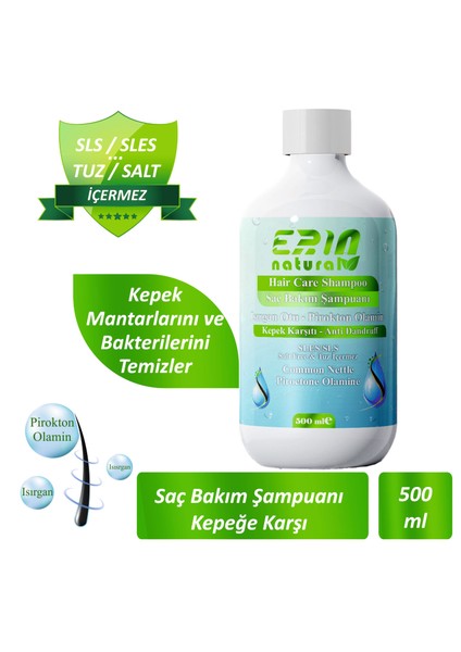 Kepeğe Karşı Etkili Şampuan Sülfatsız & Tuzsuz 500 ml