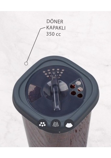 Döner Kapaklı Baharatlık Seti 350 cc 6'lı Baharatlık fiyatları