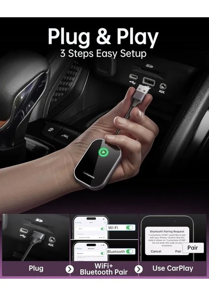 Kablosuz Carplay Adaptörü Coal