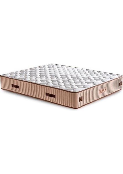 Hades Yatak 160X200 cm Çift Kişilik 30 cm Kalınlığında Paket Yaylı Lüks Yatak Orta Sert Krem Kumaş