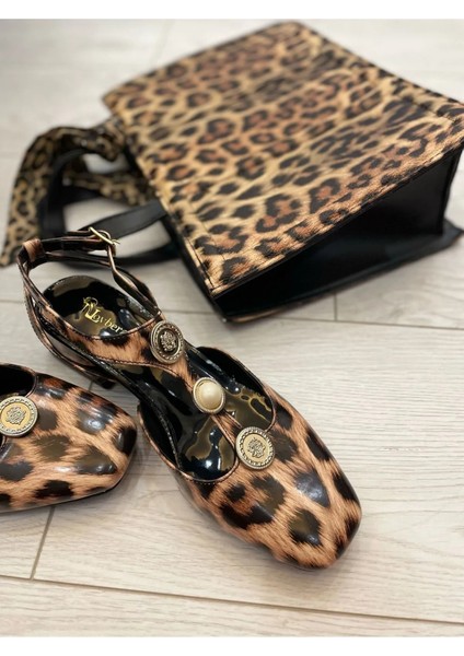 Kadın Rugan Çift Bantlı Şık Tokalı Detaylı Açık Klasik Topuklu Ayakkabı fırsatları