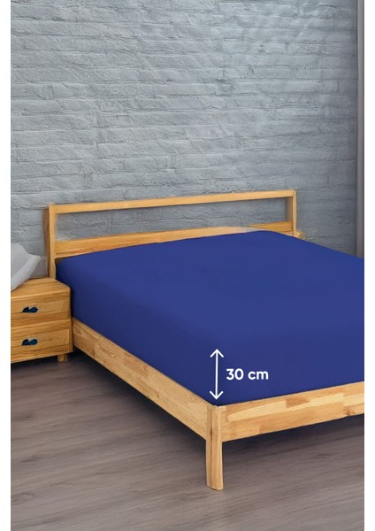 Penye Lastikli Çarşaf Pamuklu Jersey Tek Kişilik 100 x 200 cm Lacivert