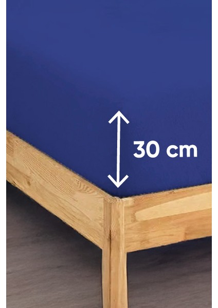 Penye Lastikli Çarşaf Pamuklu Jersey Tek Kişilik 100 x 200 cm Lacivert fiyatları