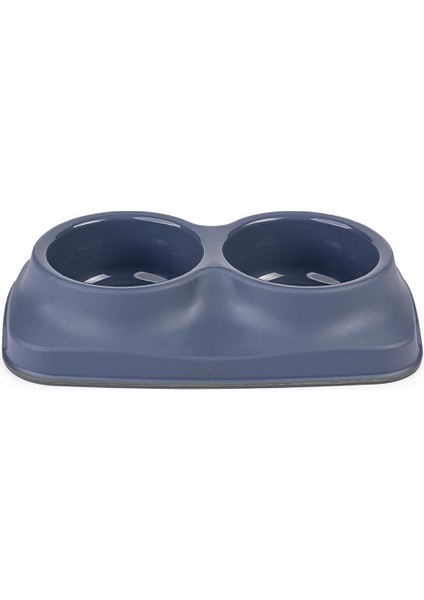 Kedi Köpek İkili Mama ve Su Kabı (0,4 0,4 lt) Silikon Kaydırmaz Taban Lacivert/mavi modelleri