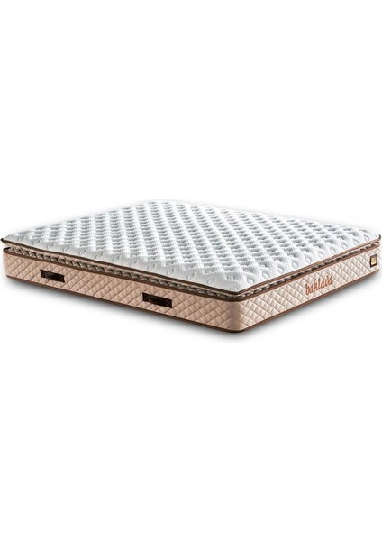 Niron Baklava Yatak Seti - 150X200 cm Krem Tek Kişilik, Pedli Sert Yatak, Lüks Baza ve Başlık Takımı