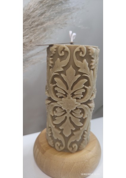 Organik Kokulu Desenli Silindir Figürlü Bitkisel Mum . modelleri