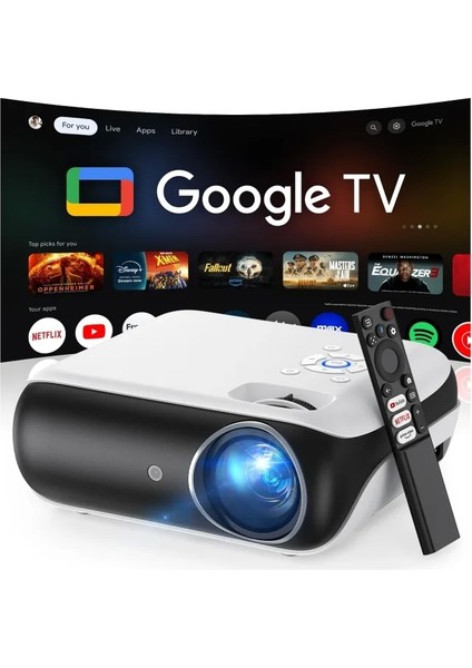 Yerel 1080P Bluetooth Projektör Google Tv System