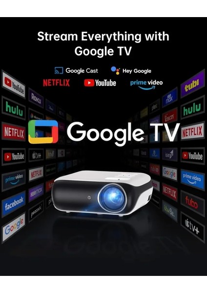 Yerel 1080P Bluetooth Projektör Google Tv System