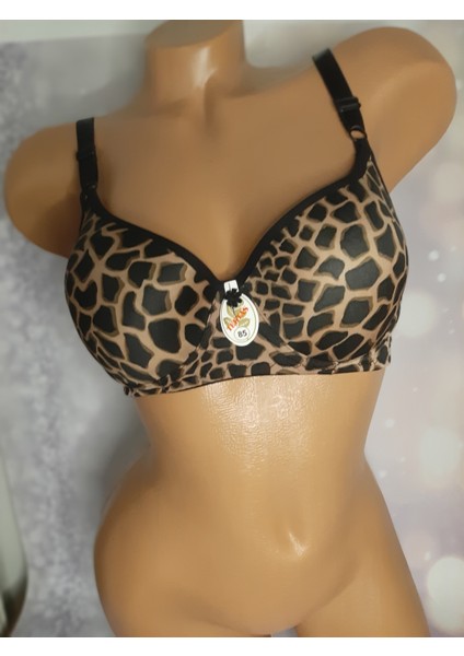 Leopar Desenli Desteksiz Kadın Tek Sütyen