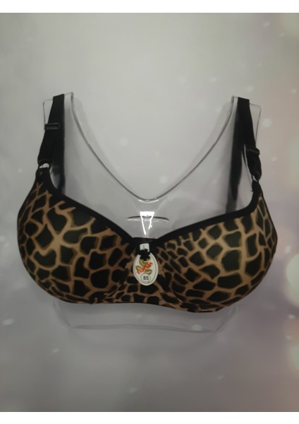Leopar Desenli Desteksiz Kadın Tek Sütyen