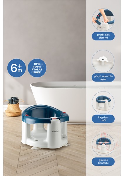 Önden Açılır Banyo & Mama Oturağı Indigo Mavi