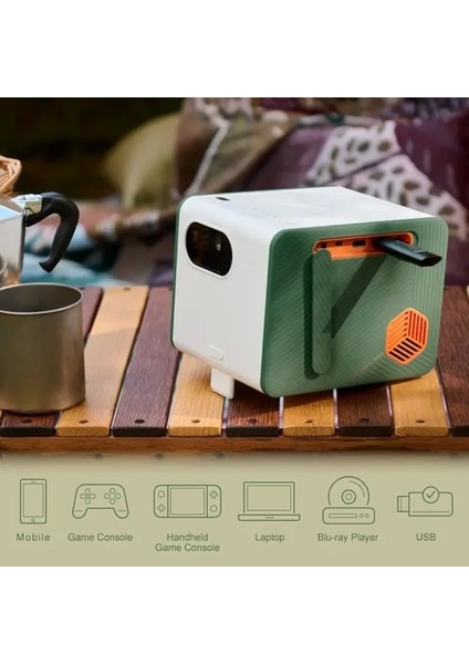 GS50 1080P Kablosuz Dış Mekan Projektörü 1080P 500 Lms 20W Speaker GS50 indirimleri