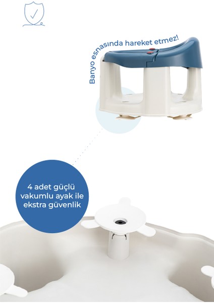 Önden Açılır Banyo & Mama Oturağı Indigo Mavi