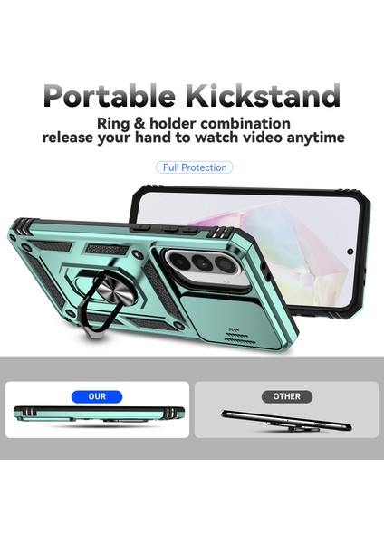 Samsung Galaxy A36 5g Kılıf Pc+Tpu Lens Korumalı Telefon Kılıfı Kickstand-Siyahımsı Yeşil (Yurt Dışından) fırsatları