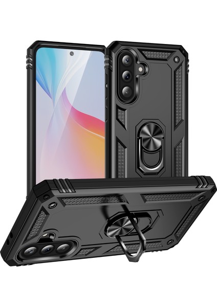 Samsung Galaxy A36 5g Kılıf Pc+Tpu Telefon Kılıfı Döner Halkalı Kickstand-Siyah (Yurt Dışından)
