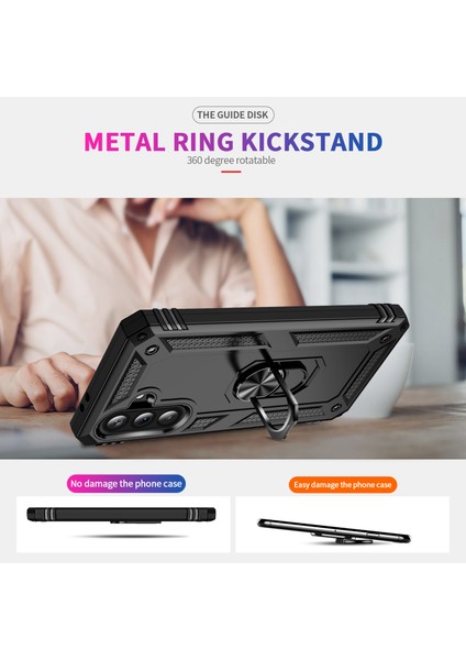 Samsung Galaxy A36 5g Kılıf Pc+Tpu Telefon Kılıfı Döner Halkalı Kickstand-Siyah (Yurt Dışından) fiyatları