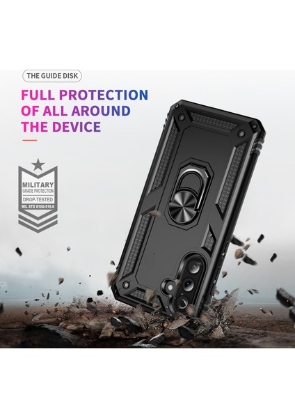 Samsung Galaxy A36 5g Kılıf Pc+Tpu Telefon Kılıfı Döner Halkalı Kickstand-Siyah (Yurt Dışından) fırsatları