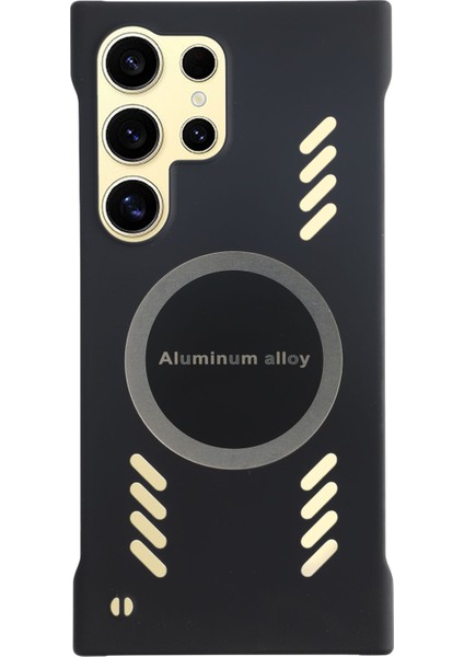 Samsung Galaxy S24 Ultra Kılıf Sert Pc Çerçevesiz Isı Dağılımı Telefon Kapağı-Siyah (Yurt Dışından)