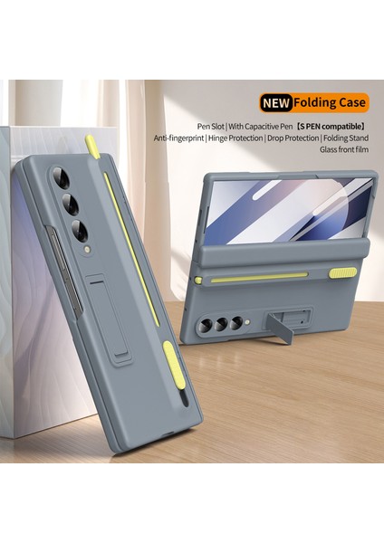 Samsung Galaxy Z Fold6 5g Kickstand Pc Telefon Kılıfı, Temperli Cam Ekran Koruyucu ve Stylus Kalem-Gri (Yurt Dışından) fiyatları