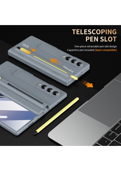 Samsung Galaxy Z Fold6 5g Kickstand Pc Telefon Kılıfı, Temperli Cam Ekran Koruyucu ve Stylus Kalem-Gri (Yurt Dışından) modelleri