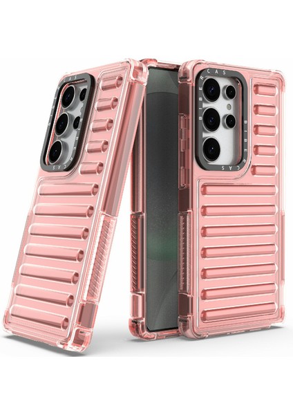 Samsung Galaxy S25 Ultra Kılıf Şerit Tasarımlı Kaymaz Çıkarılabilir Tpu+Pc Telefon Kapağı-Koyu Pembe (Yurt Dışından) indirimleri