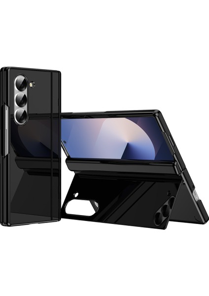 Samsung Galaxy Z Fold6 5g Pc Telefon Kılıfı, Arka Kapak Çubuğu ve Temperli Cam Filmi-Siyah (Yurt Dışından)