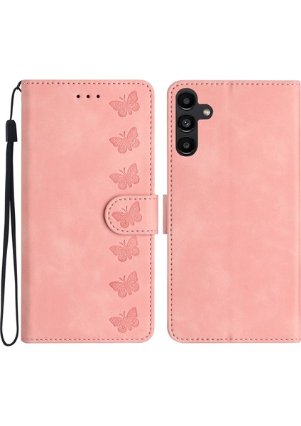 Samsung Galaxy A56 5g Kılıf Baskılı Deri Cüzdan Telefon Kapağı-Pembe (Yurt Dışından)