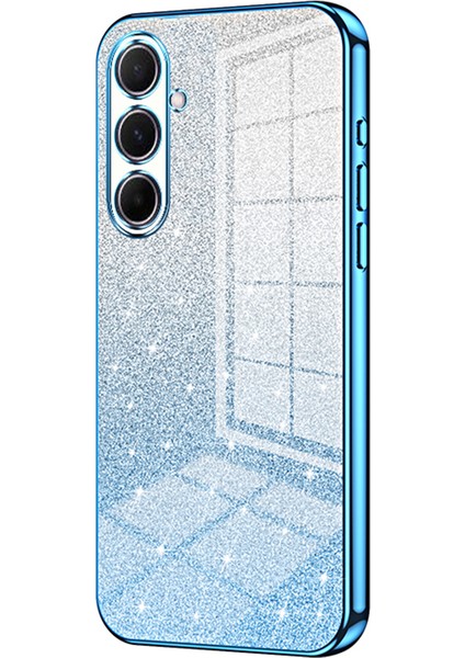 Samsung Galaxy A56 5g Kılıf Galvanik Degrade Glitter Tpu Telefon Kapağı-Mavi Için (Yurt Dışından)