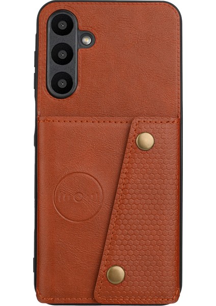 Samsung Galaxy A56 5g Kılıf Kart Yuvalı Kickstand Deri+Tpu Telefon Kapağı-Kahverengi (Yurt Dışından)