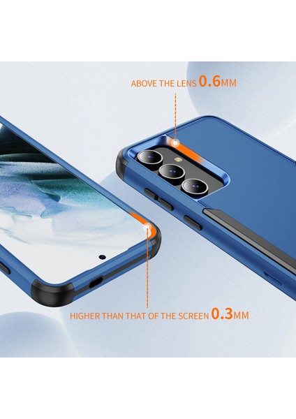 Samsung Galaxy S25/S24 Kılıf 3'ü 1 Arada Darbeye Dayanıklı Tpu Pc Telefon Kapağı-Safir+Siyah (Yurt Dışından) modelleri