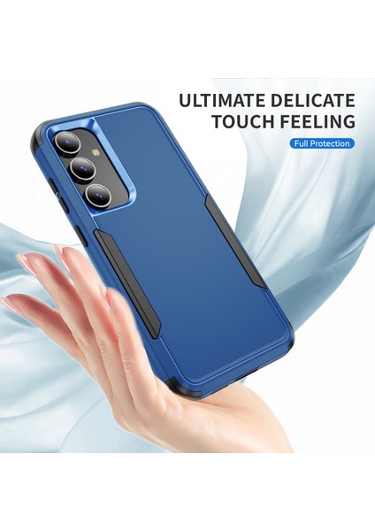 Samsung Galaxy S25/S24 Kılıf 3'ü 1 Arada Darbeye Dayanıklı Tpu Pc Telefon Kapağı-Safir+Siyah (Yurt Dışından) fırsatları